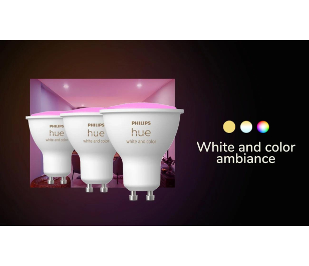 Philips Hue White and color ambiance Żarówka 3xGU10 - 709610 - zdjęcie 3